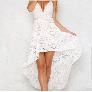 High Low Deep V Dress